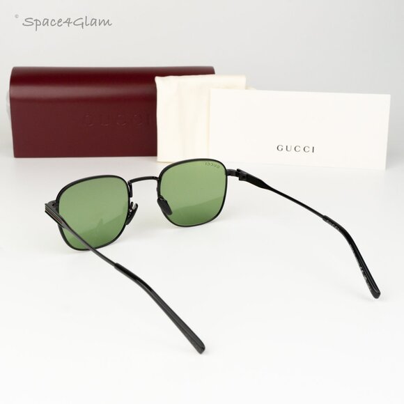 Gucci Women Sunglasses Metal Black Green Square GG1876S 004 NEW AUTHENTIC main image 4